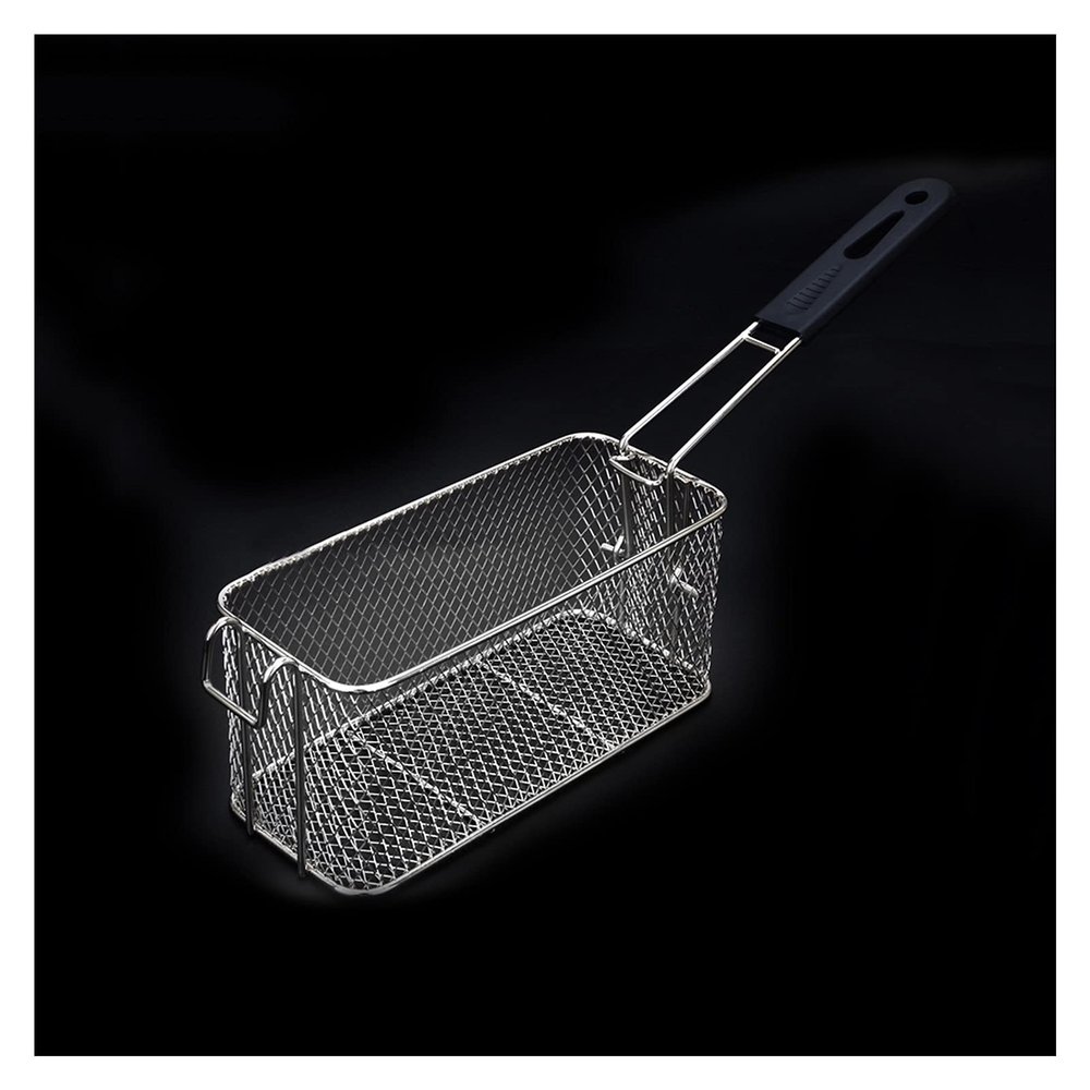 Deep fry basket Rectangular Electric Fryer Fry Basket with Handle Commercial French Fries Basket Small Stainless Deep Wire Strainer for Frying Frying Basket