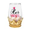 Cypress Home 17 OZ Wine Glass with Coaster Base, Her Wineness view 1