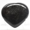 2.1" 80g Silver Sheen Obsidian Puffy Heart Polished Natural Sparkling Collectible Volcanic Glass Gemstone Crystal Mineral Specimen - Mexico + Stand view 1