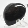 2.1" 80g Silver Sheen Obsidian Puffy Heart Polished Natural Sparkling Collectible Volcanic Glass Gemstone Crystal Mineral Specimen - Mexico + Stand view 2