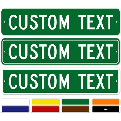 Custom Street Sign, Road and Address Sign, 8 Colors, Reflective Option, Mounting 4x18 Inch, Thick Rust-Free AlumaBond, USA Made by My Sign Center, (Classic)