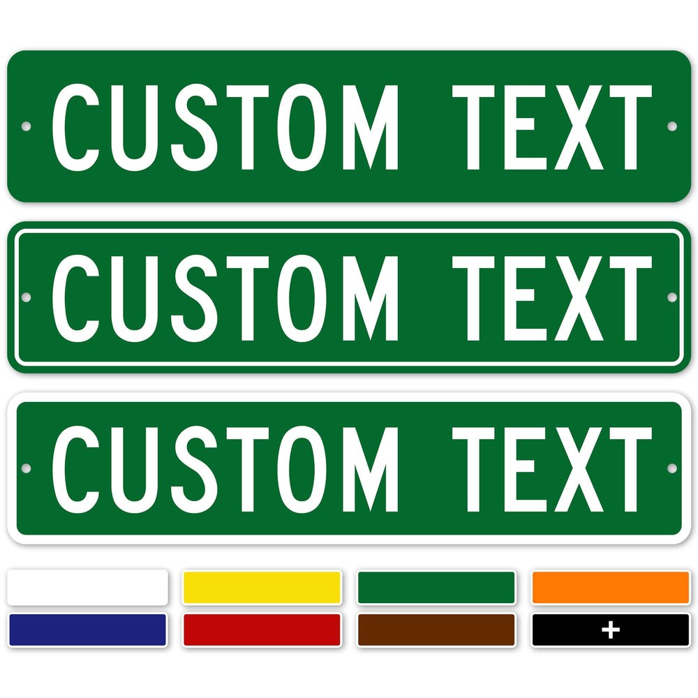 Custom Street Sign, Road and Address Sign, 8 Colors, Reflective Option, Mounting 4x18 Inch, Thick Rust-Free AlumaBond, USA Made by My Sign Center, (Classic)