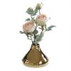 6.5" W x 4.75" H Decorative Ceramic Modern Centerpiece Table Flower Vase, Gold view 3