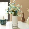 7" H Ceramic Modern Painted Grid Tapered Flower Table Vase, Black and White view 2