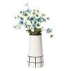 7" H Ceramic Modern Painted Grid Tapered Flower Table Vase, Black and White view 3