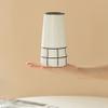 7" H Ceramic Modern Painted Grid Tapered Flower Table Vase, Black and White view 4