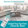 Brentwood 3-Speed Quiet Oscillating Air Circulator Desktop Fan White (6-Inch with Remote) view 3