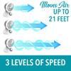 Brentwood 3-Speed Quiet Oscillating Air Circulator Desktop Fan White (6-Inch) view 4