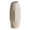 9.5" H Decorative Ceramic Abstract Face Modern Statue Sculpture Flower Centerpiece Vase, Bone White view 1
