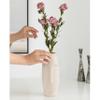 9.5" H Decorative Ceramic Abstract Face Modern Statue Sculpture Flower Centerpiece Vase, Bone White view 4