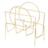 Gold Metal Modern Decorative Freestanding Floor Magazine Book Rack Storage Holder view 3