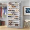 Whitmor 36 Pair Over The Door Shoe Organizer, 12 Tier Hanging Shoe Organizer, Heavy Duty Metal & Mesh Shoe Holder, Hanging Shoe Rack for Closet Organizer & Storage, 69"L x 21.7"W x 7.5"H, White view 1