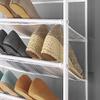Whitmor 36 Pair Over The Door Shoe Organizer, 12 Tier Hanging Shoe Organizer, Heavy Duty Metal & Mesh Shoe Holder, Hanging Shoe Rack for Closet Organizer & Storage, 69"L x 21.7"W x 7.5"H, White view 4