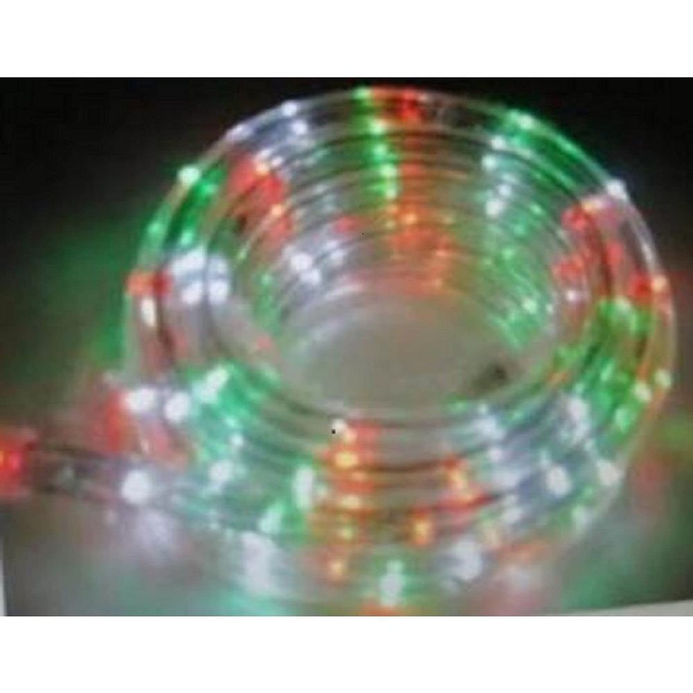 Outdoor/Indoor 18 ft. 120-Volt Line Voltage Red White & Green Integrated LED Rope Light Flexible Lights w/Remote