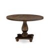East West Furniture I2VE5-721 5 Piece Dinette Set for 4 Includes a Round Dining Table with Pedestal and 4 Blue Color Linen Fabric Parson Chairs, 48x48 Inch, Distressed Jacobean view 3