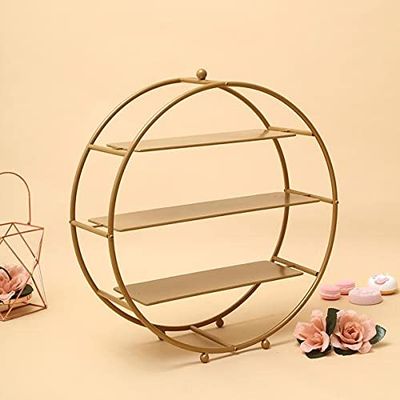 21" Gold Metal Tiered Cupcake Stand 3 Tier Dessert Stand Cupcake Holder, Cupcake Stand - Premium Cupcake Holder, Cupcake Display - Candy Bar Party Dcor - Ideal for Weddings, Birthday Parties Gold