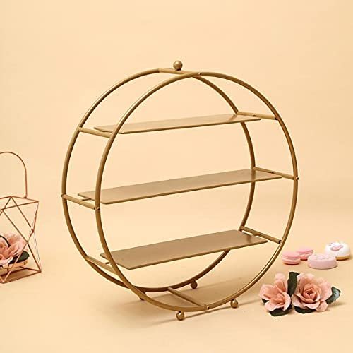 21" Gold Metal Tiered Cupcake Stand 3 Tier Dessert Stand Cupcake Holder, Cupcake Stand - Premium Cupcake Holder, Cupcake Display - Candy Bar Party Dcor - Ideal for Weddings, Birthday Parties Gold