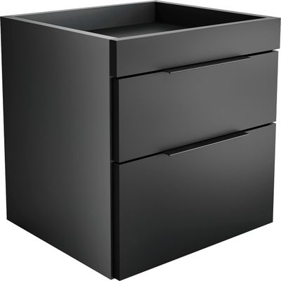 Boyd Sleep Capri Modern Two Drawer Nightstand: Small Bedroom Side Table with Storage Drawers, Black