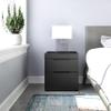 Boyd Sleep Capri Modern Two Drawer Nightstand: Small Bedroom Side Table with Storage Drawers, Black view 2