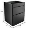 Boyd Sleep Capri Modern Two Drawer Nightstand: Small Bedroom Side Table with Storage Drawers, Black view 3