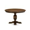 East West Furniture F3FO5-749 5 Piece Dining Room Table Set Includes a Round Dining Table with Pedestal and 4 Black Faux Leather Upholstered Chairs, 48x48 Inch, Distressed Jacobean view 3