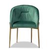 Baxton Studio Ballard Modern Luxe and Glam Green Velvet Fabric Upholstered and Gold Finished Metal Dining Chair view 4
