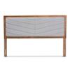 Baxton Studio IDEN Modern and Contemporary Light Grey Fabric Upholstered and Walnut Brown Finished Wood Queen Size Headboard view 4