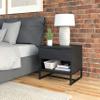 Boyd Sleep Catania One Drawer Nightstand with Open Storage Shelf: Modern Bedroom Storage Side Table, Black view 1