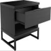 Boyd Sleep Catania One Drawer Nightstand with Open Storage Shelf: Modern Bedroom Storage Side Table, Black view 4