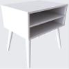 Boyd Sleep Ragusa Mid Century Dual Open Shelf Storage Nightstand: Bedside Table with Modern Design, White view 1