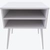 Boyd Sleep Ragusa Mid Century Dual Open Shelf Storage Nightstand: Bedside Table with Modern Design, White view 3