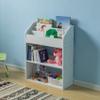 Basicwise Modern Wooden Storage Bookcase with Shelf, Playroom Bedroom Living and Office view 4
