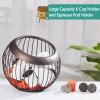 2 Pieces Coffee Pods Holder K Pods Holder Large Capacity Coffee Pod Baskets Stainless Steel Cup Organizer Sturdy for Espresso Capsule Pot Storage Metal Wire Fruit Bowl Snack Storage(Dark Brown) view 4