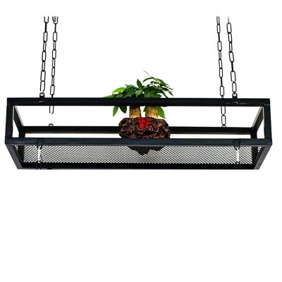 YDYFC Kitchen Bar Storage Shelving Ceiling Hanging Flower Stand Wine Rack, Metal Iron Frame Pot Pan Rack Floating Racking Display Shelves for Balcony Living Room - 60cm/80cm/120cm/140cm/150cm