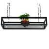 YDYFC Kitchen Bar Storage Shelving Ceiling Hanging Flower Stand Wine Rack, Metal Iron Frame Pot Pan Rack Floating Racking Display Shelves for Balcony Living Room - 60cm/80cm/120cm/140cm/150cm view 1