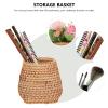 Cabilock 1pc Woven Pen Holder Organizer for Desk Stylish Desktop Sundries Storage Basket for Stationery Cosmetics and Items Multi-functional Decor view 3