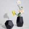 2 Pack Glass Decor Flower Art Glass Vase for Modern Decorative Home Decor for Living Room, Kitchen,Wedding & Office Centerpiece Table to Display Flowers, Glass Candle Decor, Geometric Vase view 2