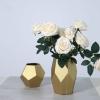2 Pack Glass Decor Flower Art Glass Vase for Modern Decorative Home Dcor for Living Room, Kitchen,Wedding & Office Centerpiece Table to Display Flowers, Glass Candle Decor, Geometric Vase view 2