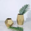 2 Pack Glass Decor Flower Art Glass Vase for Modern Decorative Home Dcor for Living Room, Kitchen,Wedding & Office Centerpiece Table to Display Flowers, Glass Candle Decor, Geometric Vase view 3