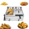 Deep Fryers Stainless Steel Double Tank Electric Fryer with 2 Basket Air Deep Fryer for French Fries Onion Rings Egg Rolls Fried Chicken US Plug 3400W 110V 24.9QT/23.6L view 1