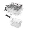 Deep Fryers Stainless Steel Double Tank Electric Fryer with 2 Basket Air Deep Fryer for French Fries Onion Rings Egg Rolls Fried Chicken US Plug 3400W 110V 24.9QT/23.6L view 2