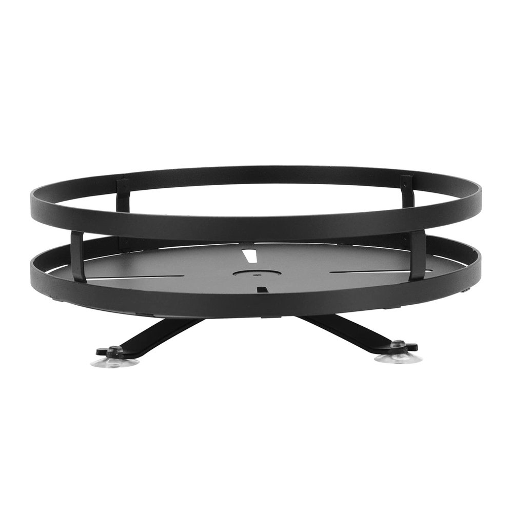 Cabilock 1pc Rotating Stainless Steel Seasoning Rack for Kitchen Storage Access Spice Organizer Space-saving Sundries Holder Black Rotatable Container for Easy Use