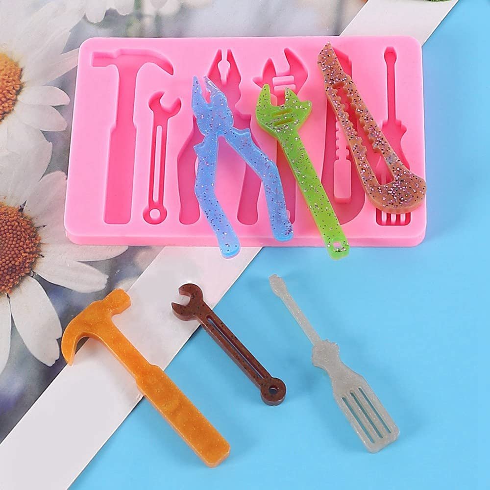 3D Hardware Spanner Saw Ladder Silicone Mold Household Hammer Wrench Fondant Molds Household Cake Decorating Baking Tools Candy Chocolate Gumpaste