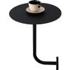 Kelendle Round Pub Table Black Bar Wall Mounted Cocktail Table Bistro Mid-Century Modern Dining Table Small Wall Desk with Metal Leg for Cafe Office Home Kitchen Black view 1