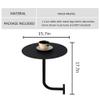 Kelendle Round Pub Table Black Bar Wall Mounted Cocktail Table Bistro Mid-Century Modern Dining Table Small Wall Desk with Metal Leg for Cafe Office Home Kitchen Black view 3