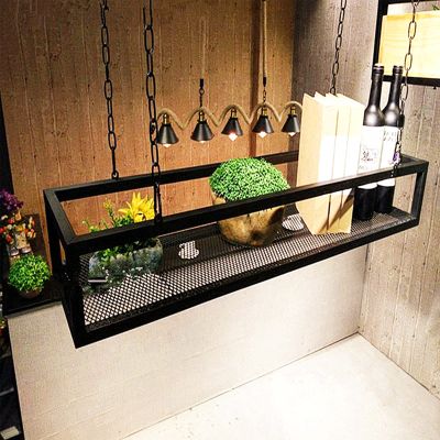 Ceiling-Type Kitchen Storage Shelving Flower Stand Wine Shelf - With Iron Chain Article And Bottom Floating Racking Display Shelves for Balcony Living Room - (60/80/120/1402515cm) - Pot Pan Rack