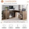 AOCHUANG L-Shaped Home Office Wood Corner Desk, Home Office Desk, Writing Table Workstation with Spacious Surface, Corner Computer Desk with Drawers and Storage Shelf, Easy Assembly view 3