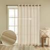 GYROHOME Semi Sheer Solid Voile Curtain for Living Room Bedroom Patio Door,Sunlight Filtering Protect Privacy,Grommet Ring Top, Set of 2Panels, Khaki,52x63inch view 1