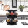 YRHH Spice Rack, 8/16 Jars, Rotating Stand, Stainless Steel, Black, Storage Organizer view 4