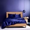 Smooth Luxurious Silk Like Satin Royal Blue Oversized Queen 6 Piece Sheet Set (Flat Sheet + Fitted 18" + 4 Pillowcases) Easy Fit - Breathable & Cooling Sheets - Wrinkle Free view 2